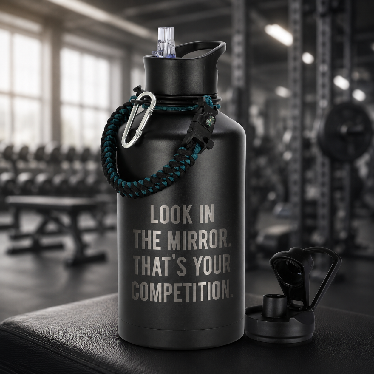 Engraved Insulated Water Bottle | 22oz-64oz Stainless Steel with Straw & Spout Lid TT