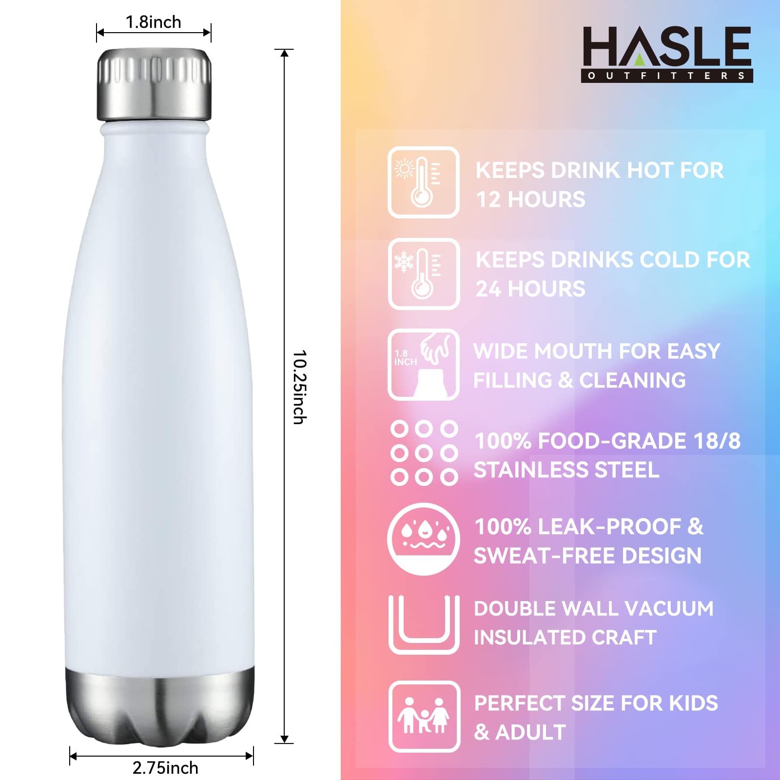 Engraved 17oz Stainless Steel Water Bottle – Vacuum Insulated Sports Bottle TT