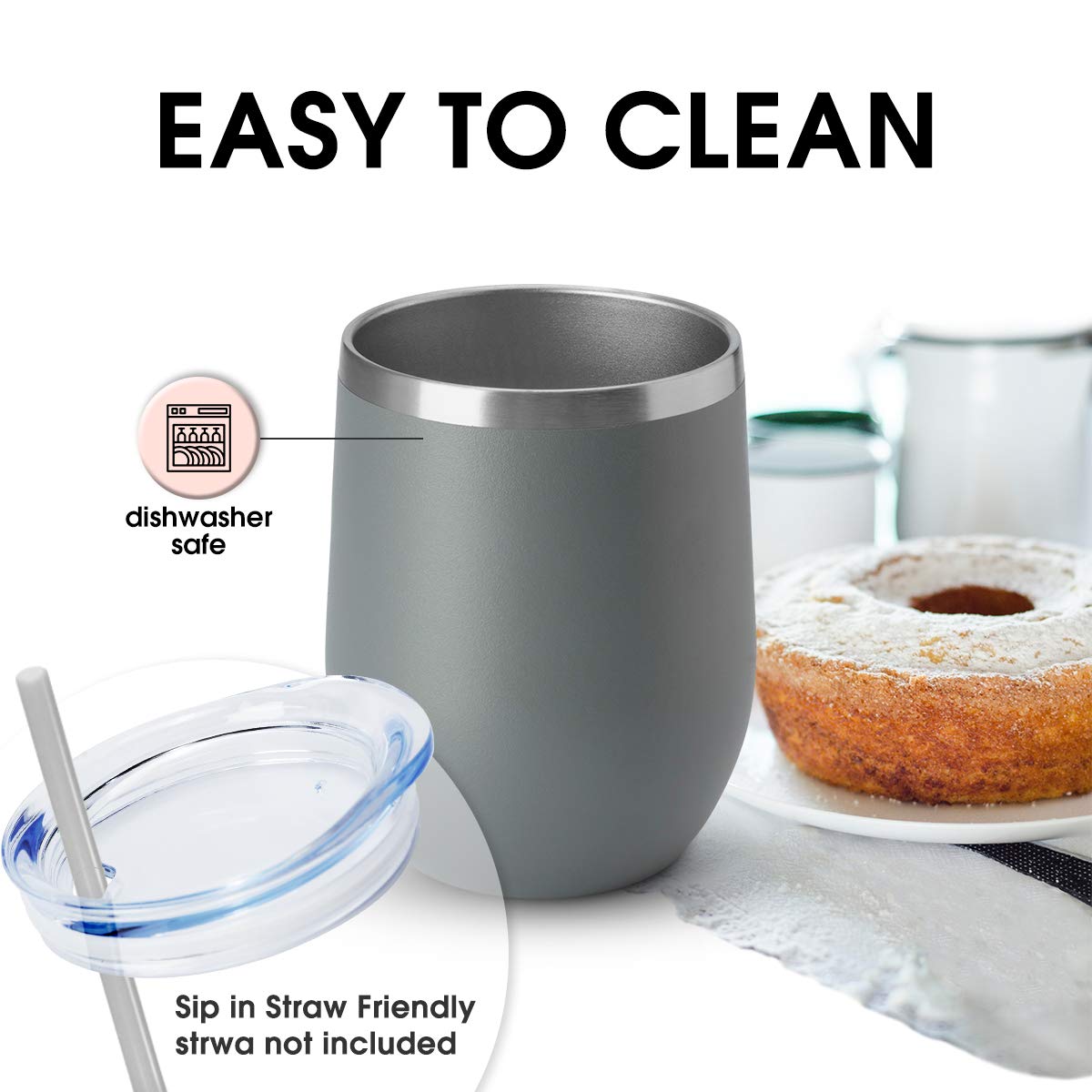 Engraved 10oz-12oz Insulated Tumbler with Lid & Straw – Stainless Steel Coffee or Wine Mug TT