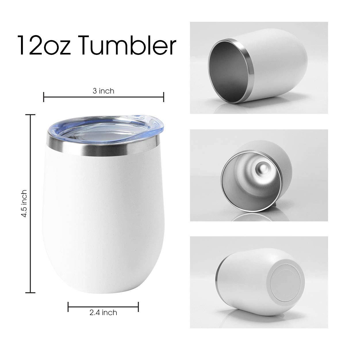 Engraved 10oz-12oz Insulated Tumbler with Lid & Straw – Stainless Steel Coffee or Wine Mug TT