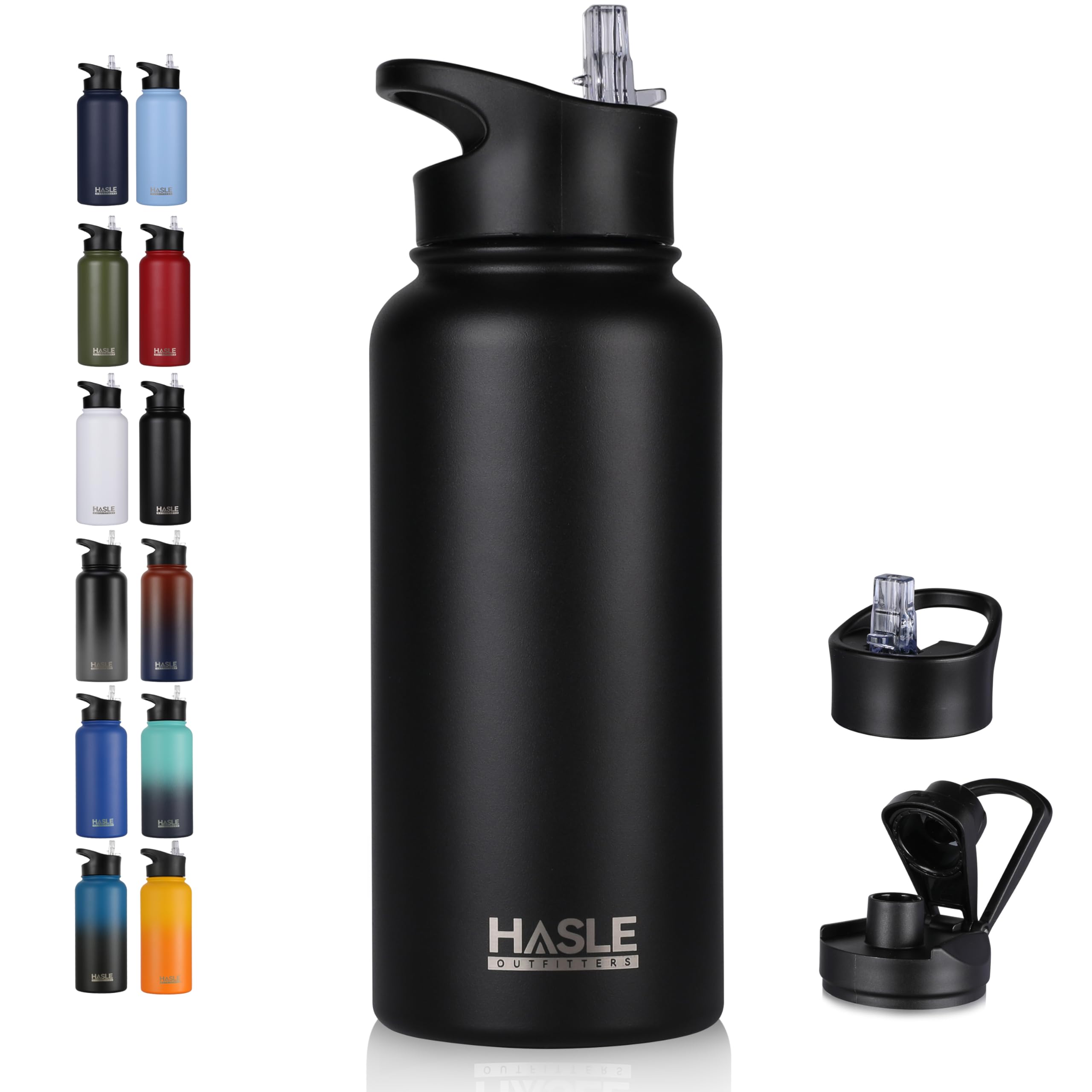 Engraved Insulated Water Bottle | 22oz-64oz Stainless Steel with Straw & Spout Lid