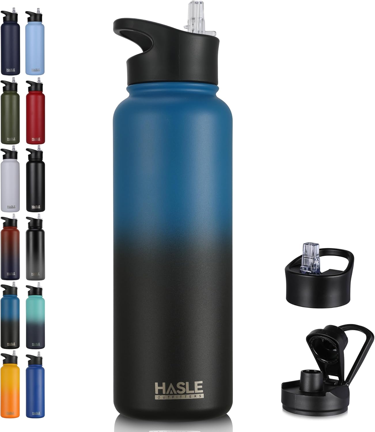 Engraved Insulated Water Bottle | 22oz-64oz Stainless Steel with Straw & Spout Lid