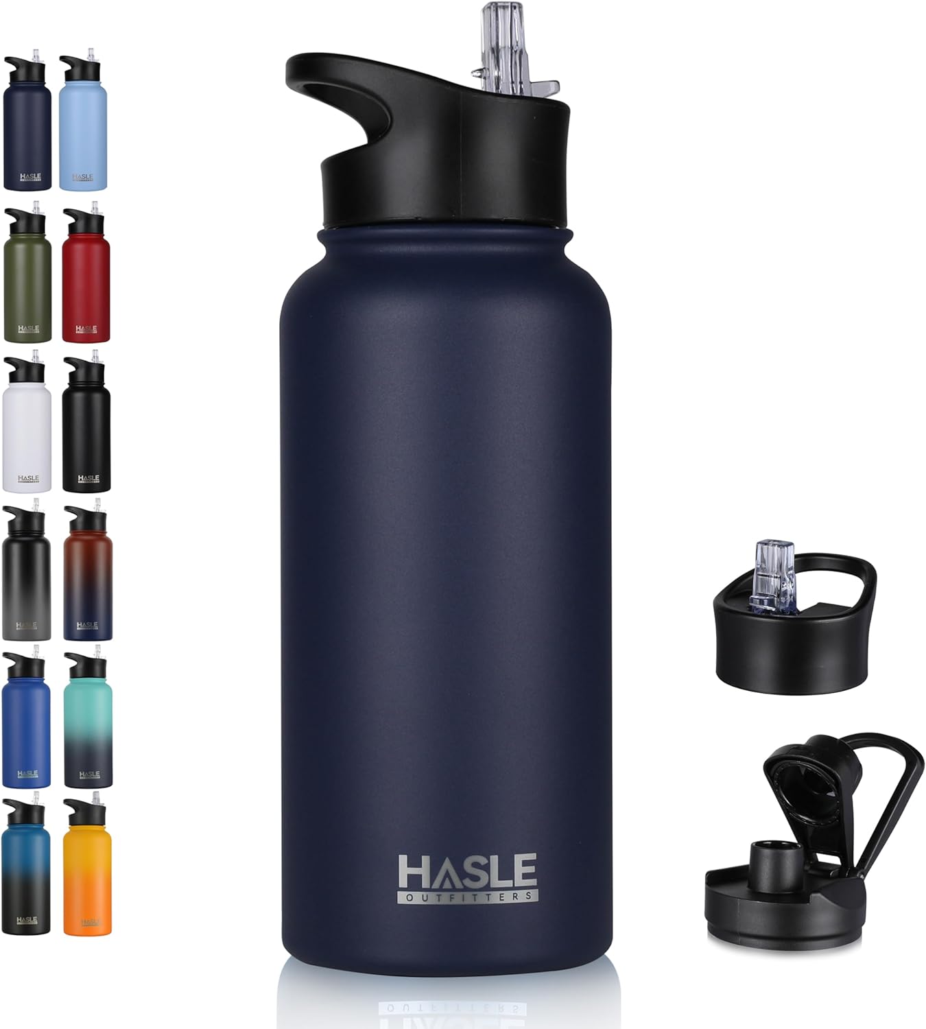 Engraved Insulated Water Bottle | 22oz-64oz Stainless Steel with Straw & Spout Lid