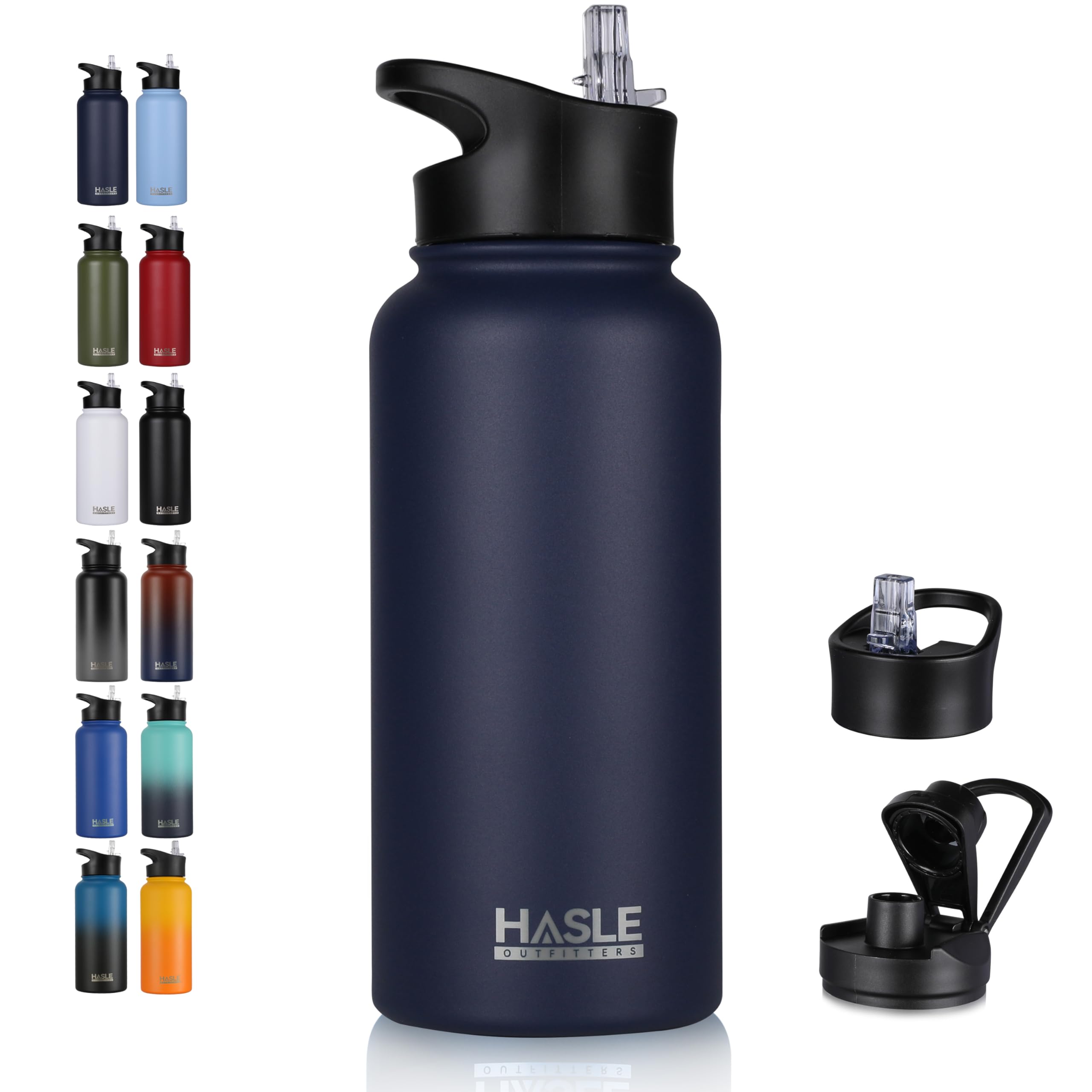 Engraved Insulated Water Bottle | 22oz-64oz Stainless Steel with Straw & Spout Lid TT