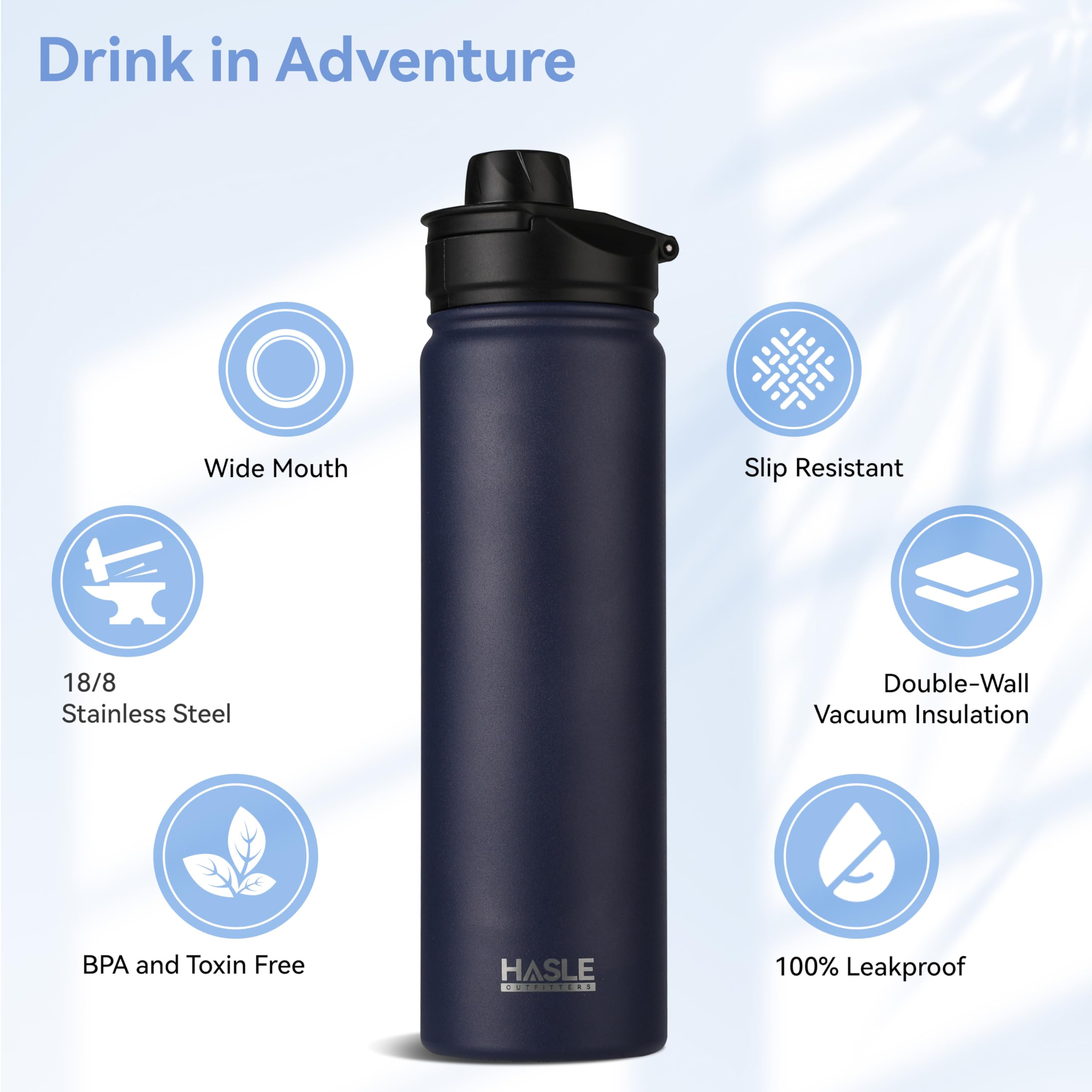 Engraved Insulated Water Bottle | 22oz-64oz Stainless Steel with Straw & Spout Lid TT