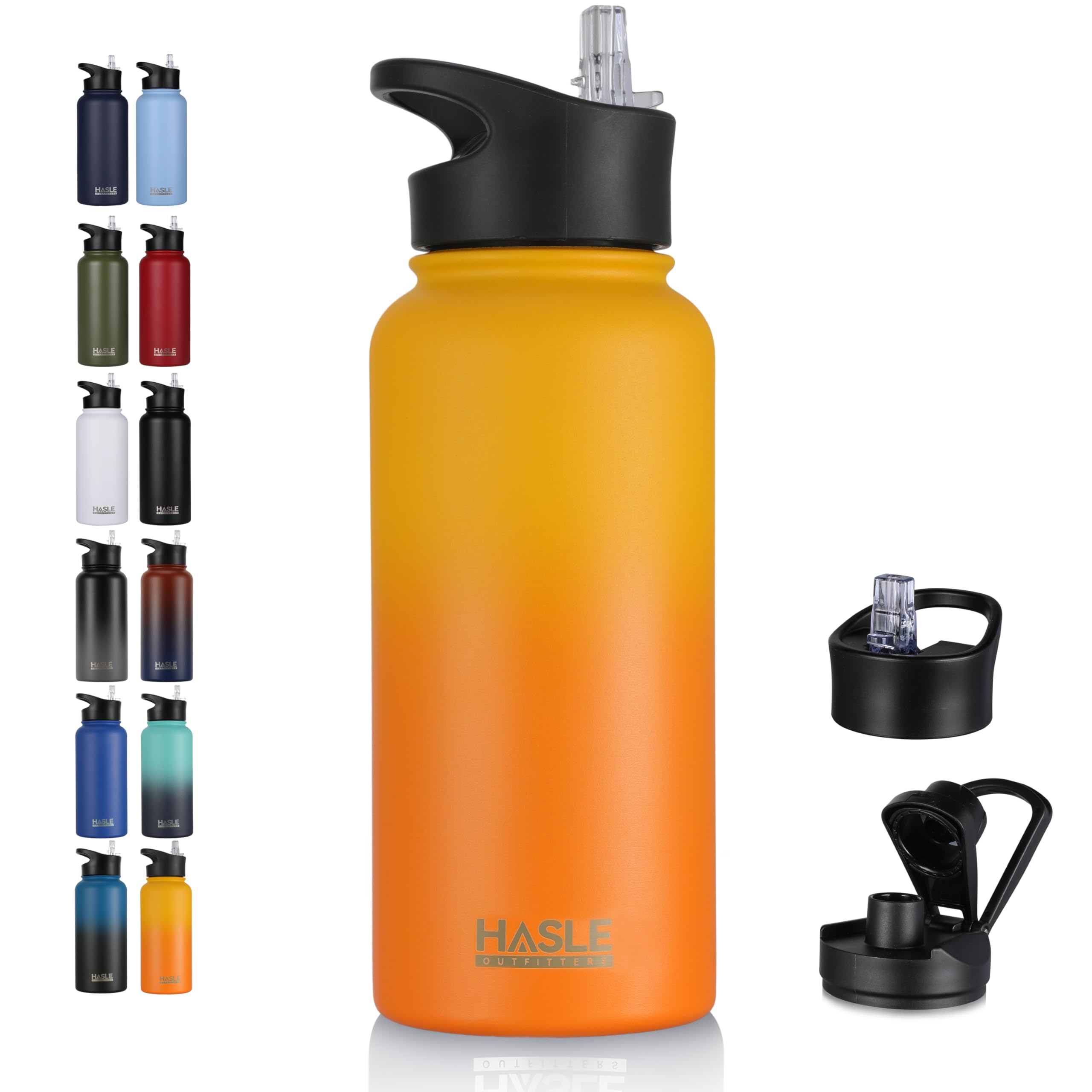 Engraved Insulated Water Bottle | 22oz-64oz Stainless Steel with Straw & Spout Lid TT