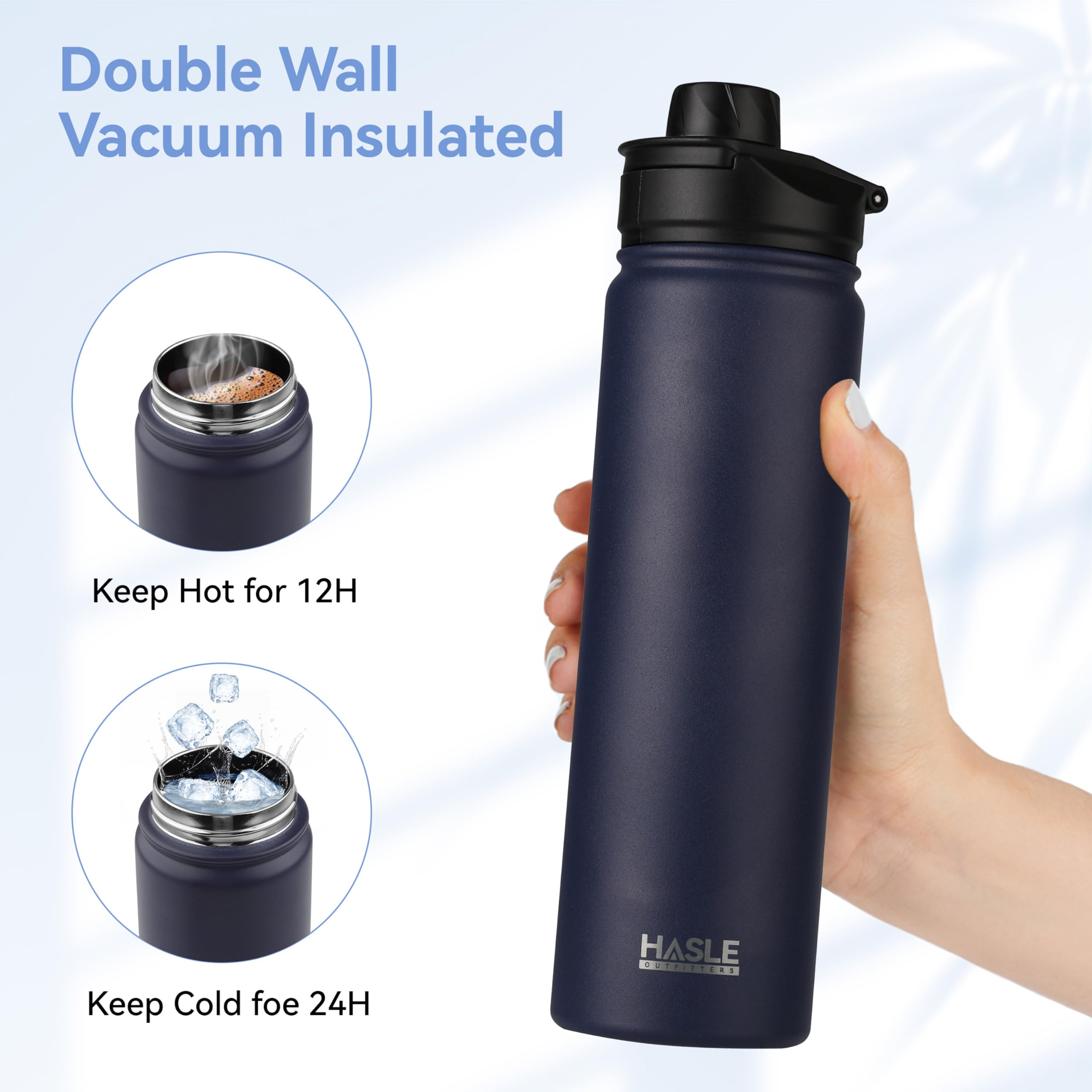Engraved Insulated Water Bottle | 22oz-64oz Stainless Steel with Straw & Spout Lid TT