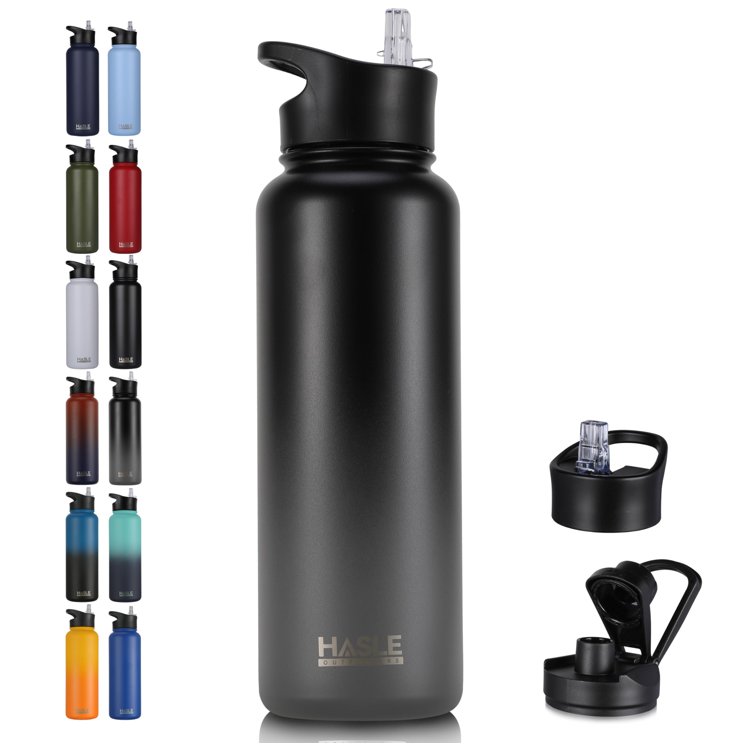 Engraved Insulated Water Bottle | 22oz-64oz Stainless Steel with Straw & Spout Lid TT