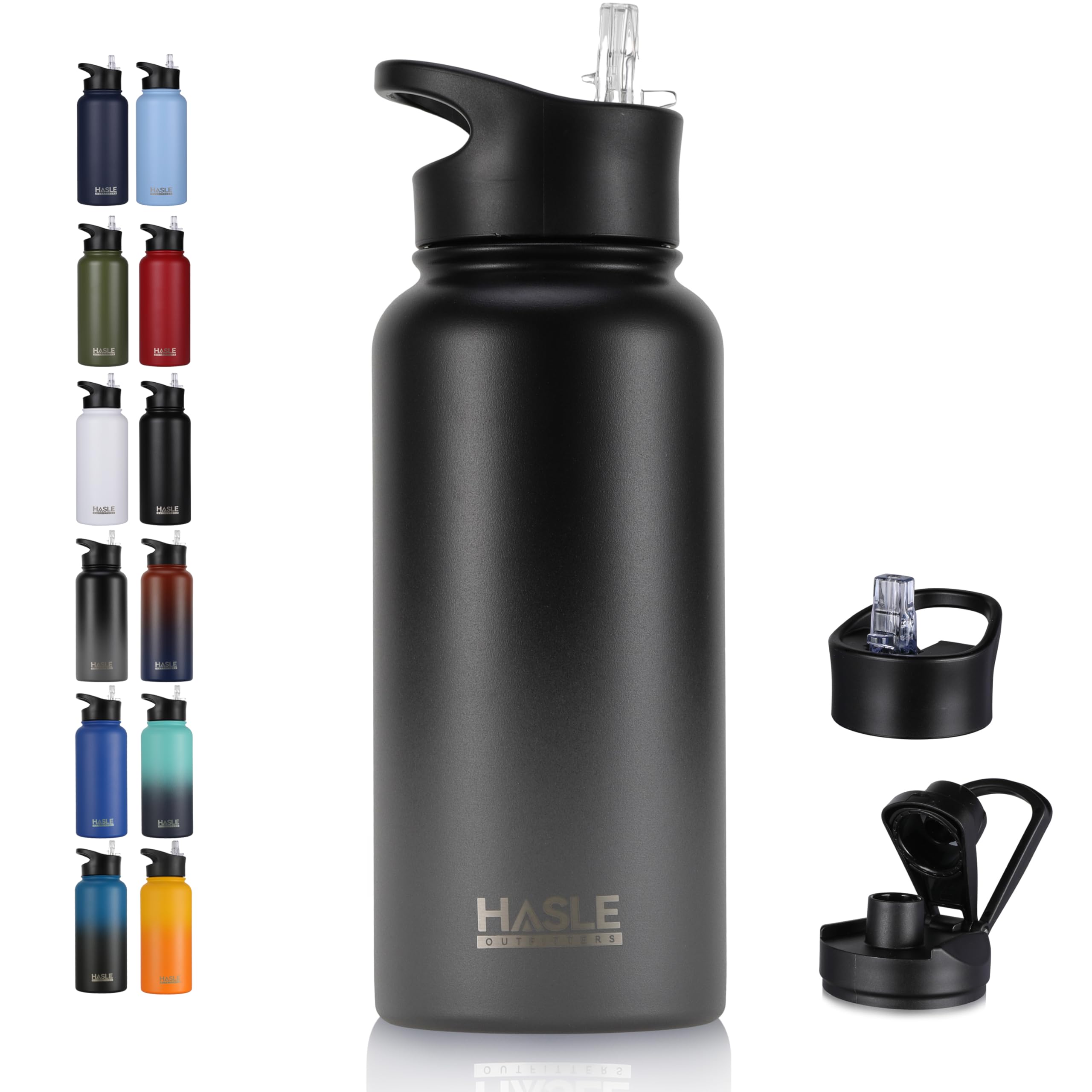 Engraved Insulated Water Bottle | 22oz-64oz Stainless Steel with Straw & Spout Lid TT
