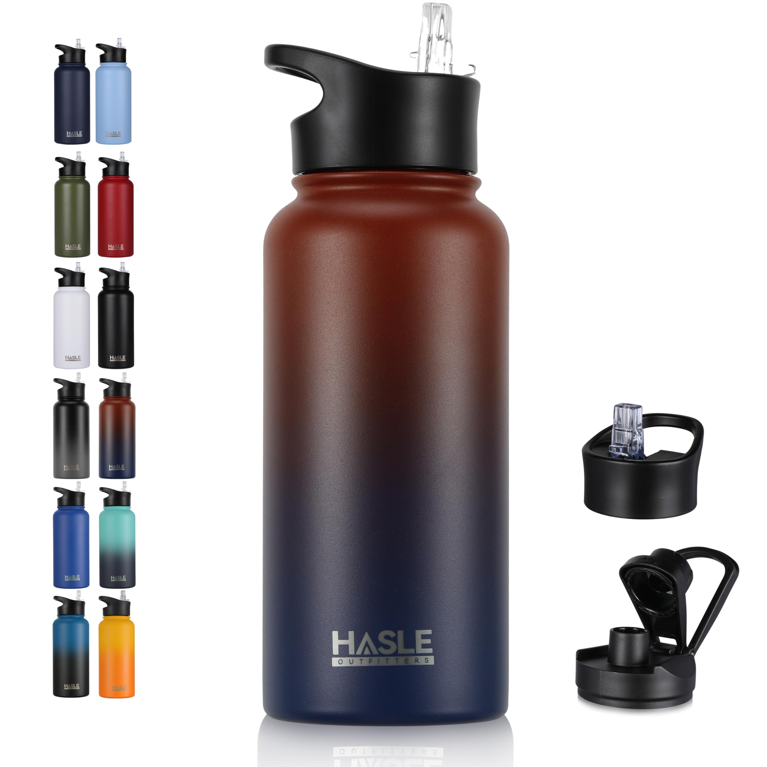 Engraved Insulated Water Bottle | 22oz-64oz Stainless Steel with Straw & Spout Lid TT