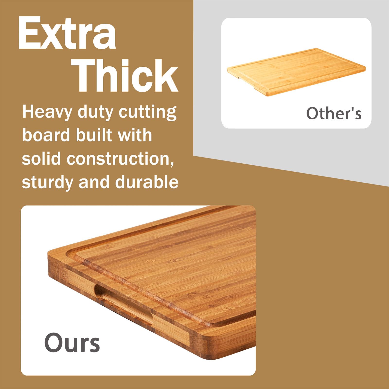Engraved Bamboo Cutting Board with Handles & Juice Groove – 16” x 11”