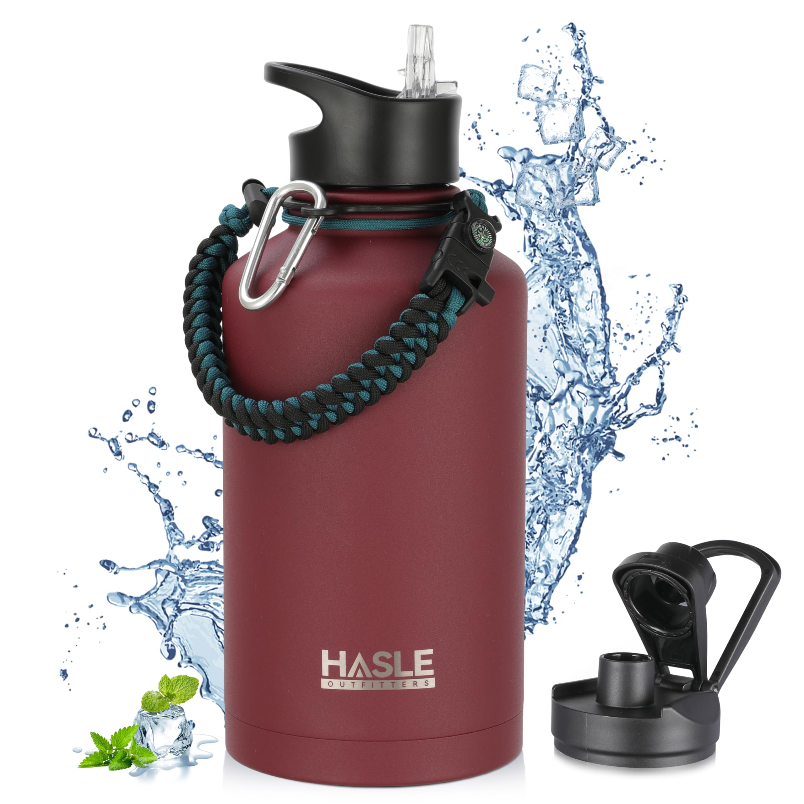 Engraved Insulated Water Bottle | 22oz-64oz Stainless Steel with Straw & Spout Lid