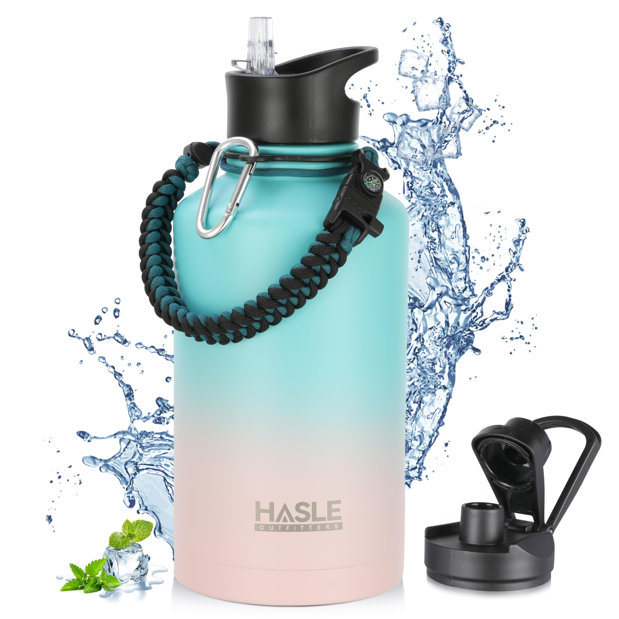 Engraved Insulated Water Bottle | 22oz-64oz Stainless Steel with Straw & Spout Lid