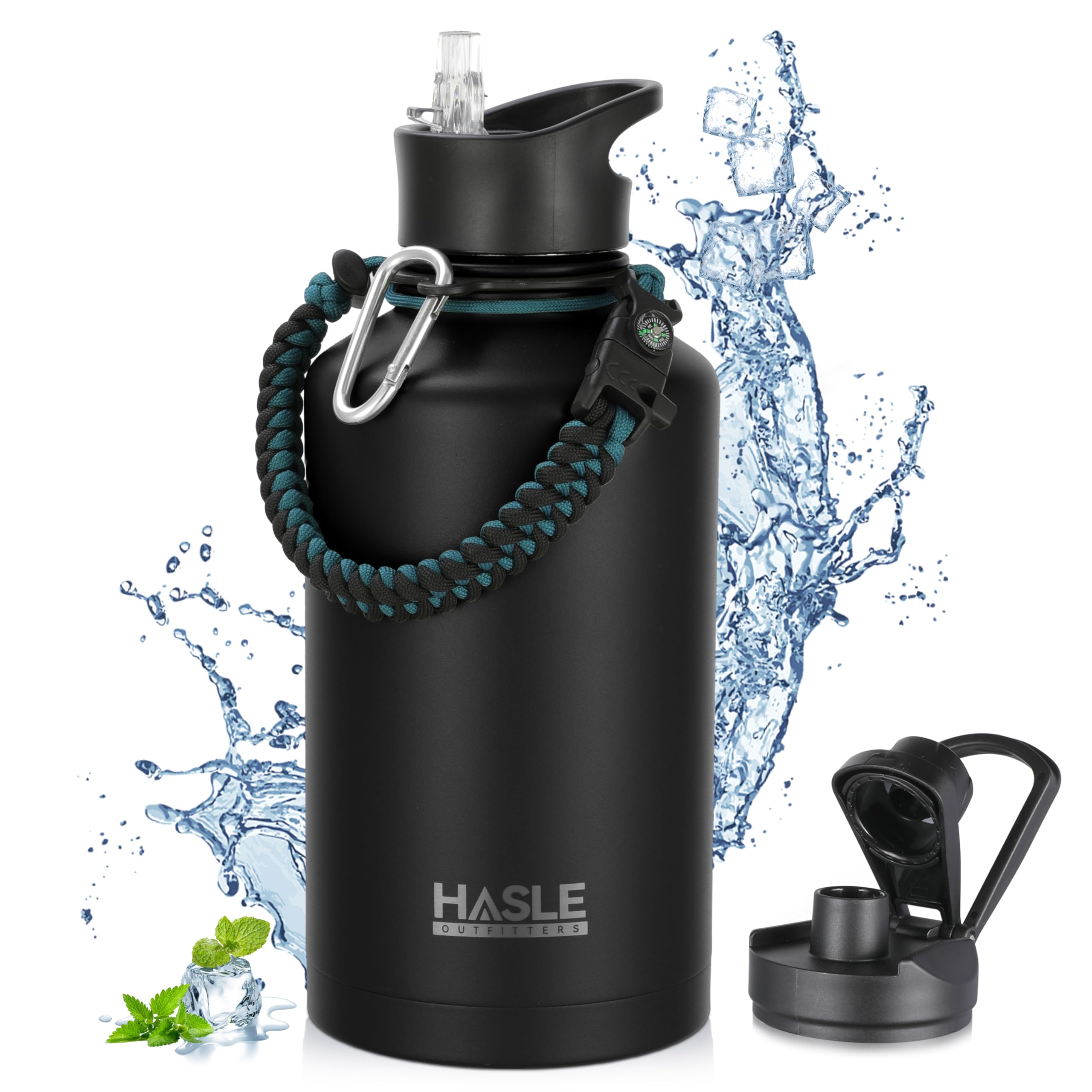 Engraved Insulated Water Bottle | 22oz-64oz Stainless Steel with Straw & Spout Lid