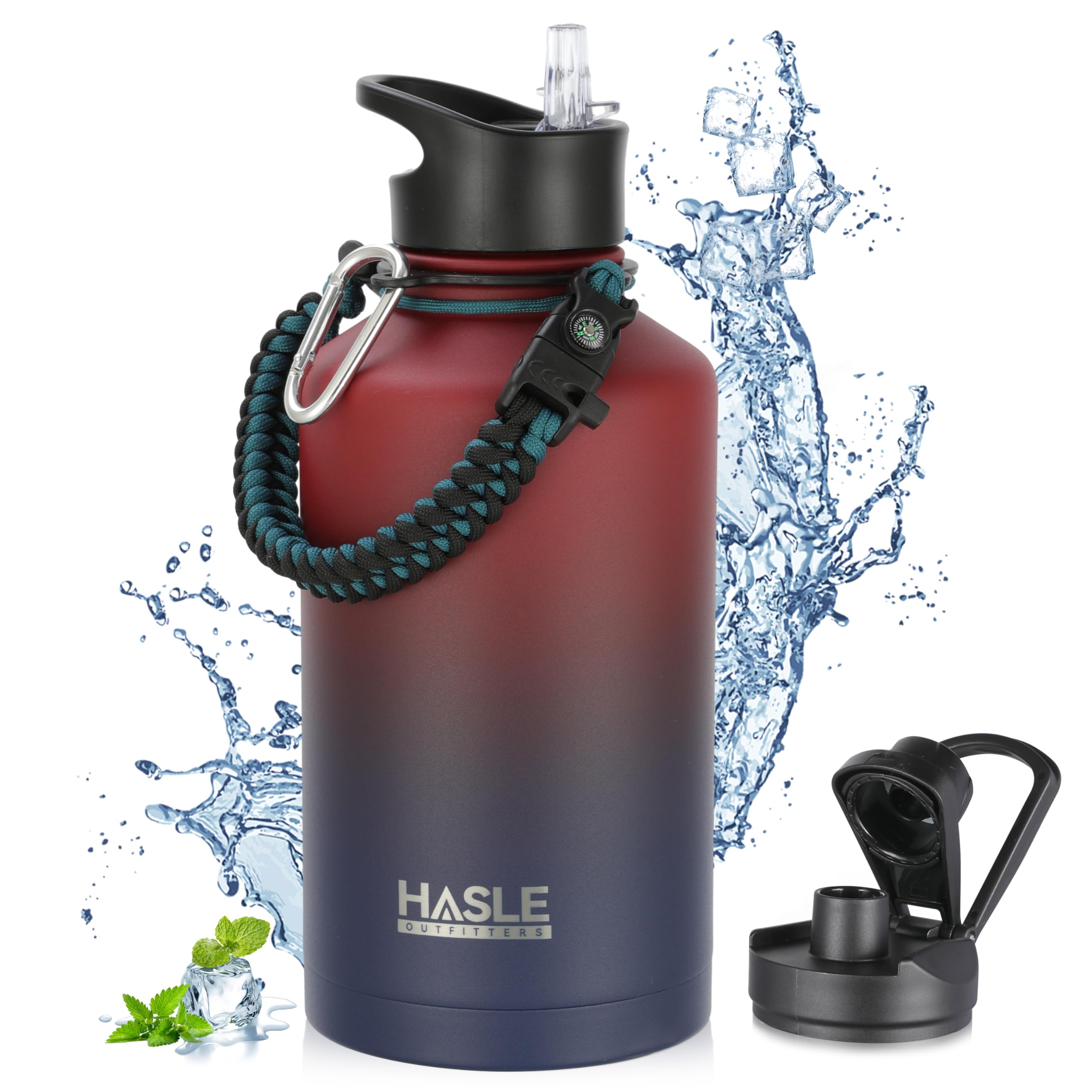 Engraved Insulated Water Bottle | 22oz-64oz Stainless Steel with Straw & Spout Lid