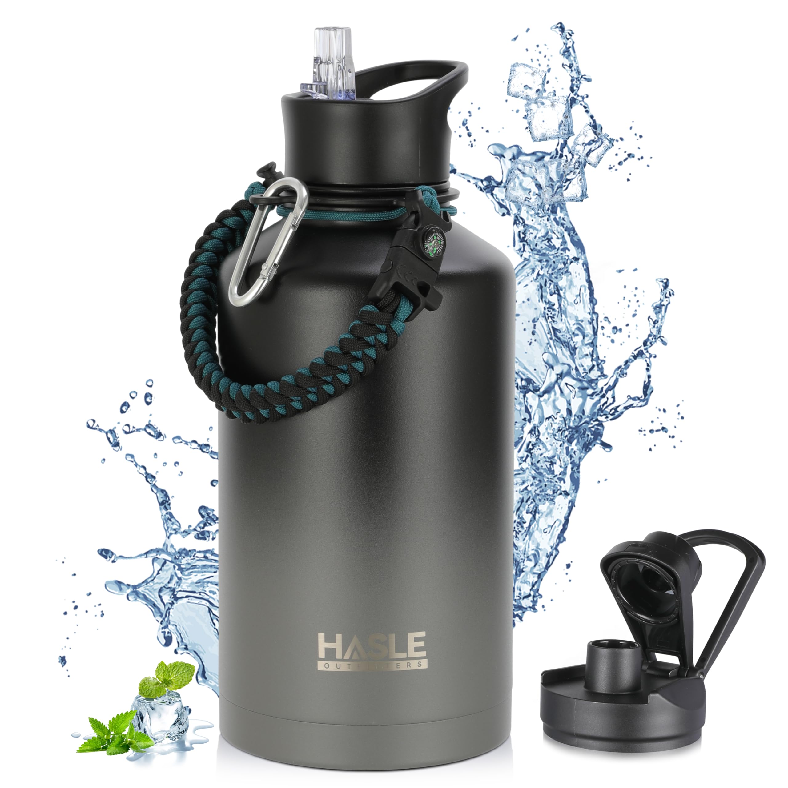 Engraved Insulated Water Bottle | 22oz-64oz Stainless Steel with Straw & Spout Lid