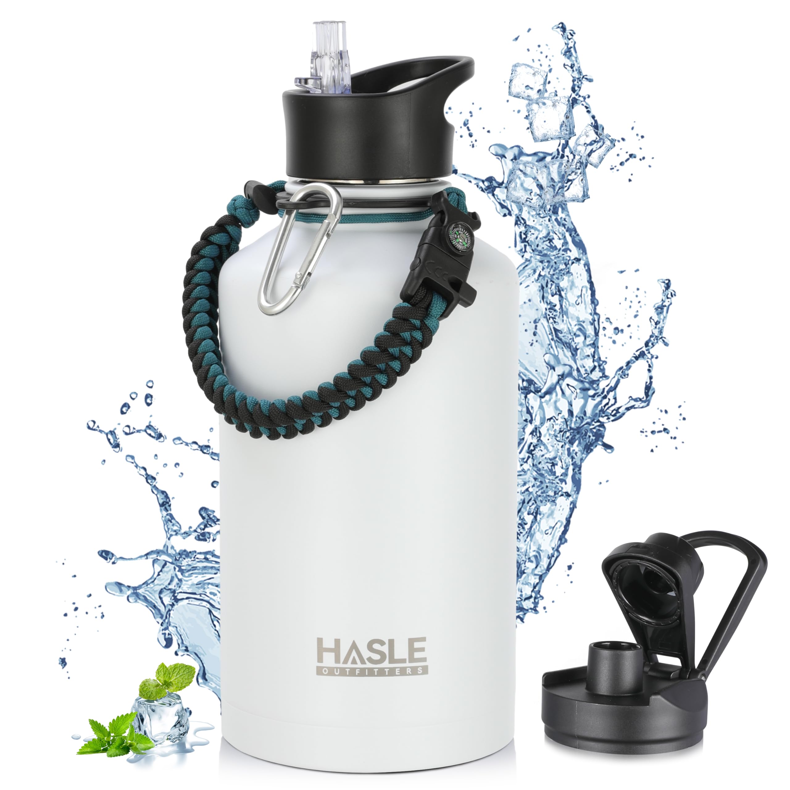 Engraved Insulated Water Bottle | 22oz-64oz Stainless Steel with Straw & Spout Lid
