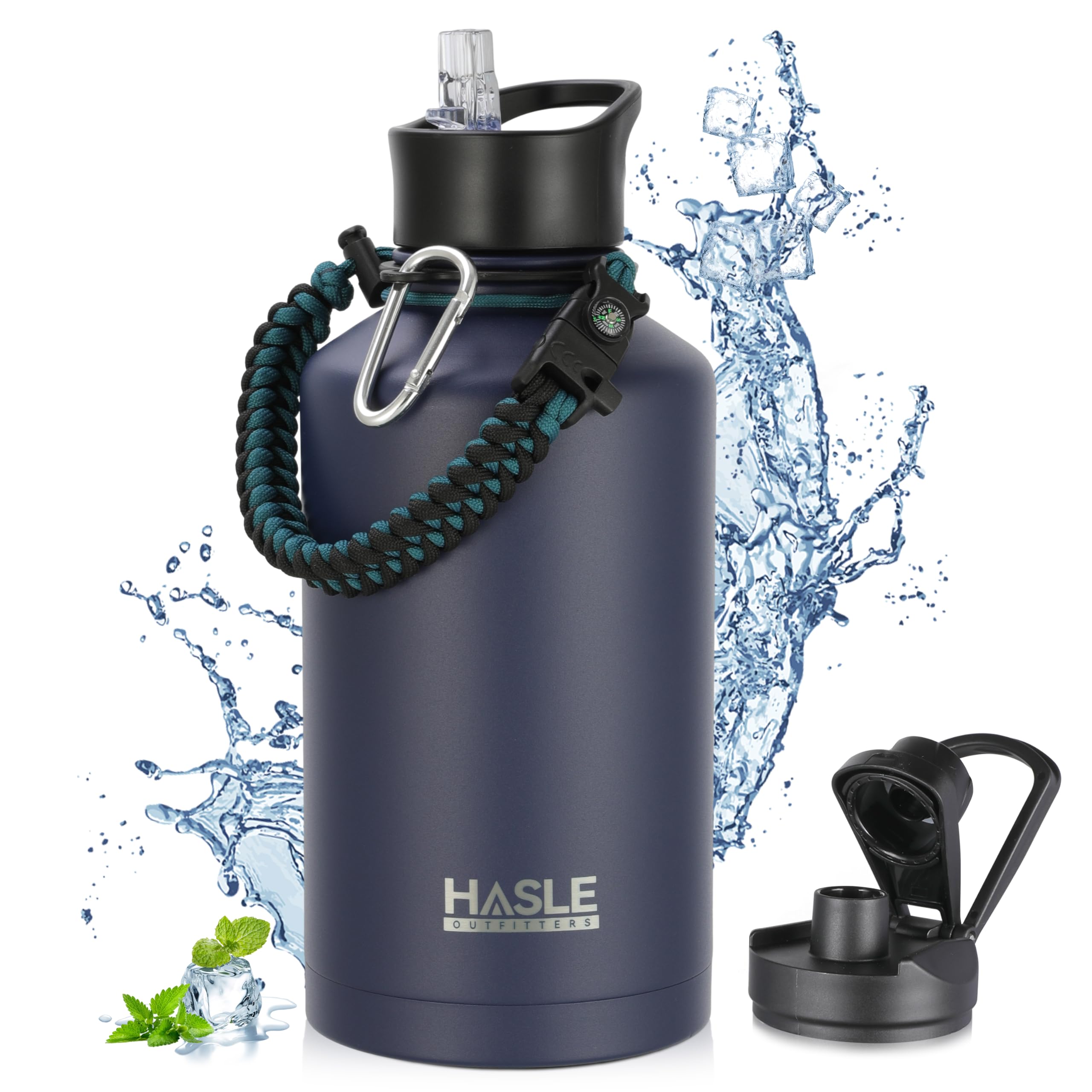 Engraved Insulated Water Bottle | 22oz-64oz Stainless Steel with Straw & Spout Lid