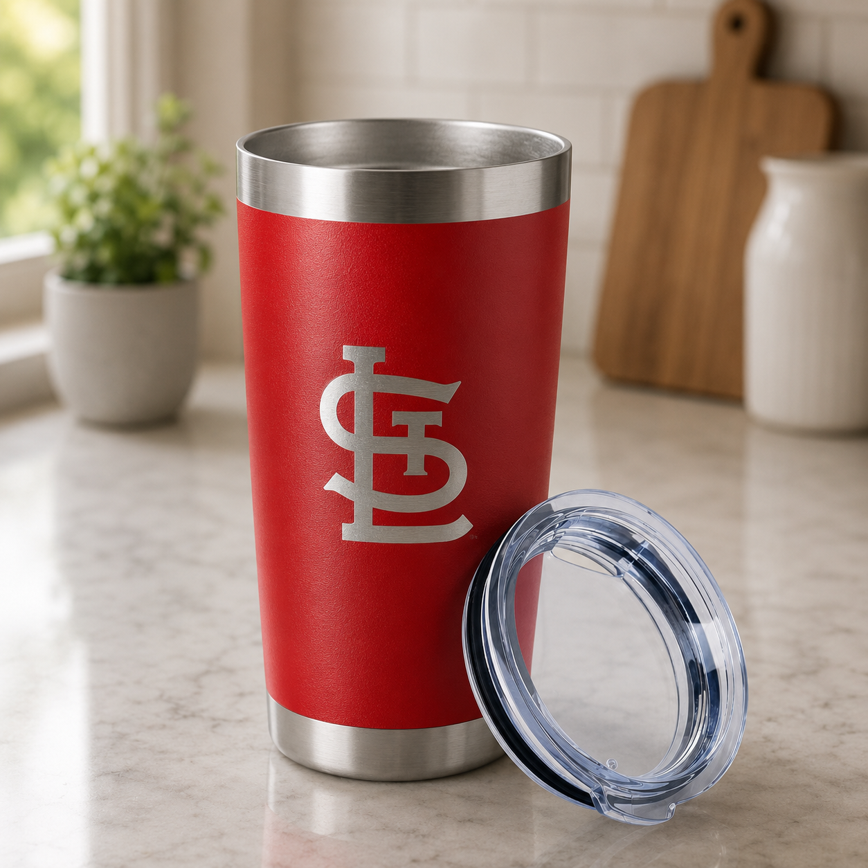 Engraved 20oz Stainless Steel Tumbler with Handle – Vacuum Insulated Travel Mug