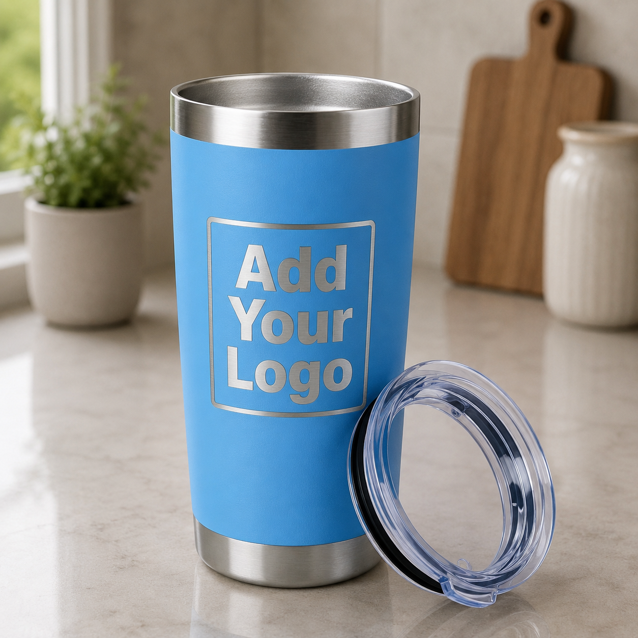 Engraved 20oz Stainless Steel Tumbler with Handle – Vacuum Insulated Travel Mug