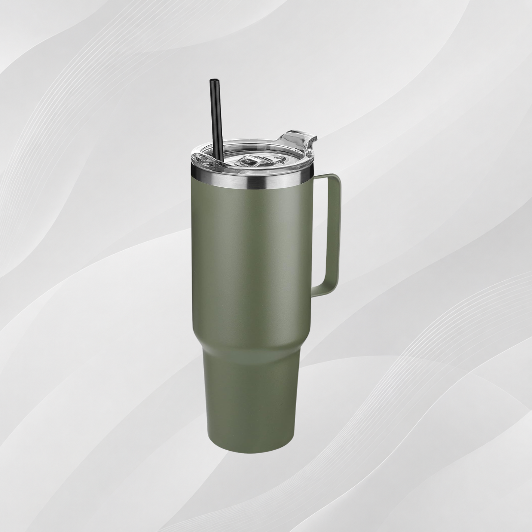 Engraved 30oz-40oz Stainless Steel Tumbler with Handle – Vacuum Insulated Travel Mug