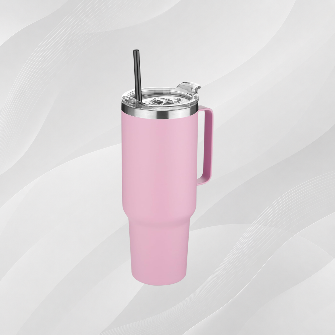 Engraved 30oz-40oz Stainless Steel Tumbler with Handle – Vacuum Insulated Travel Mug