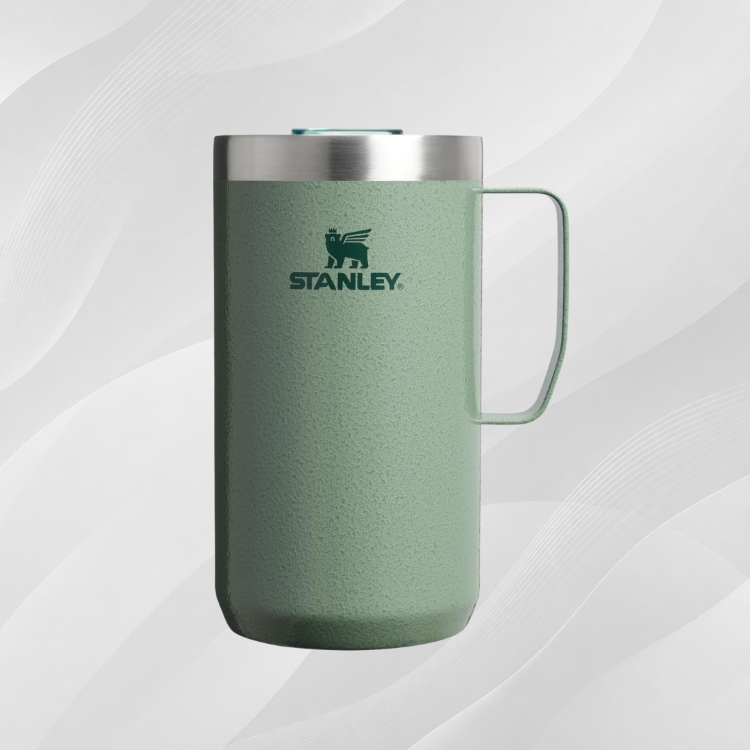 Engraved STANLEY Everyday Camp Mug – Insulated Stainless Steel Coffee Mug with Drink-Through Lid TT