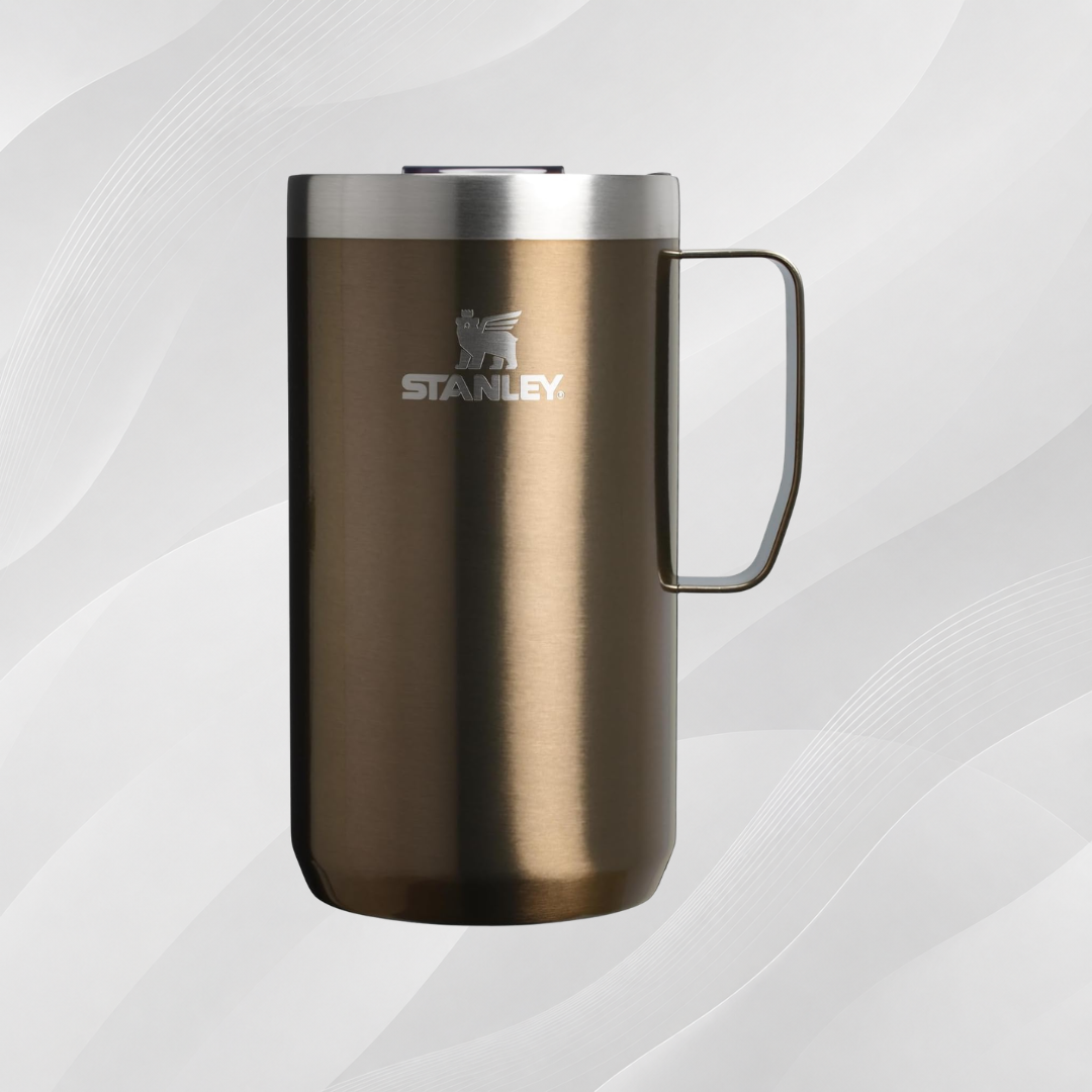 Engraved STANLEY Everyday Camp Mug – Insulated Stainless Steel Coffee Mug with Drink-Through Lid TT