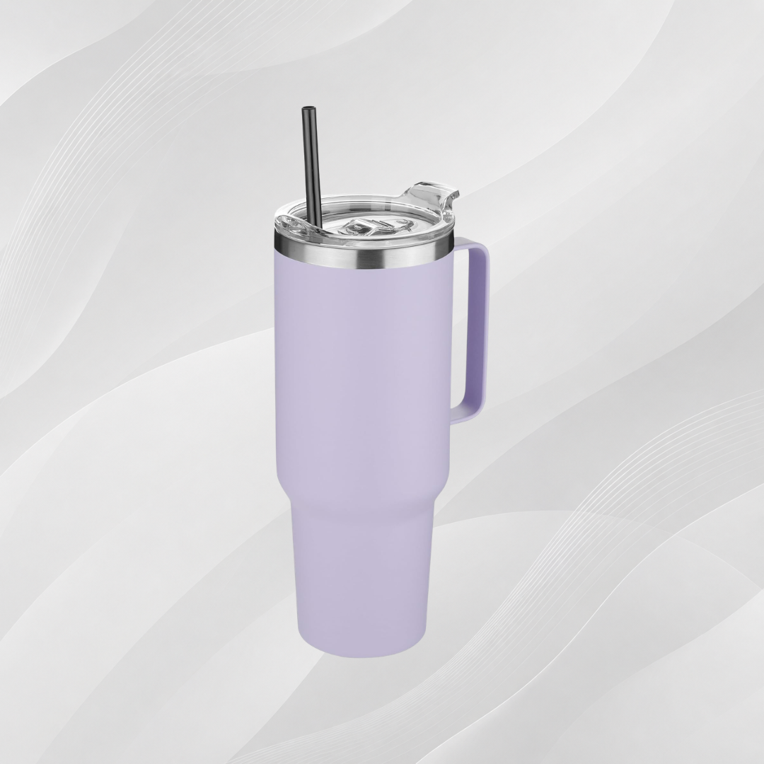 Engraved 30oz-40oz Stainless Steel Tumbler with Handle – Vacuum Insulated Travel Mug