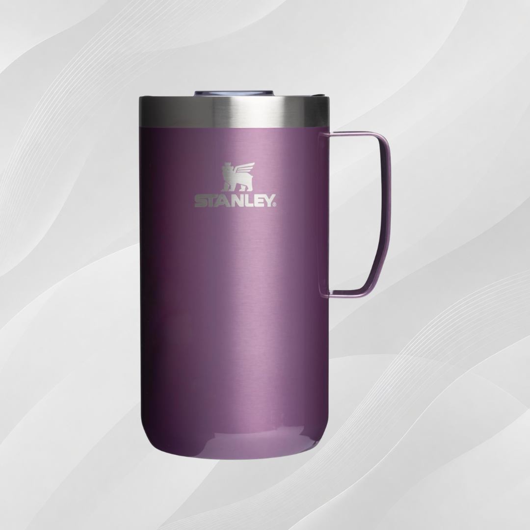 Engraved STANLEY Everyday Camp Mug – Insulated Stainless Steel Coffee Mug with Drink-Through Lid TT