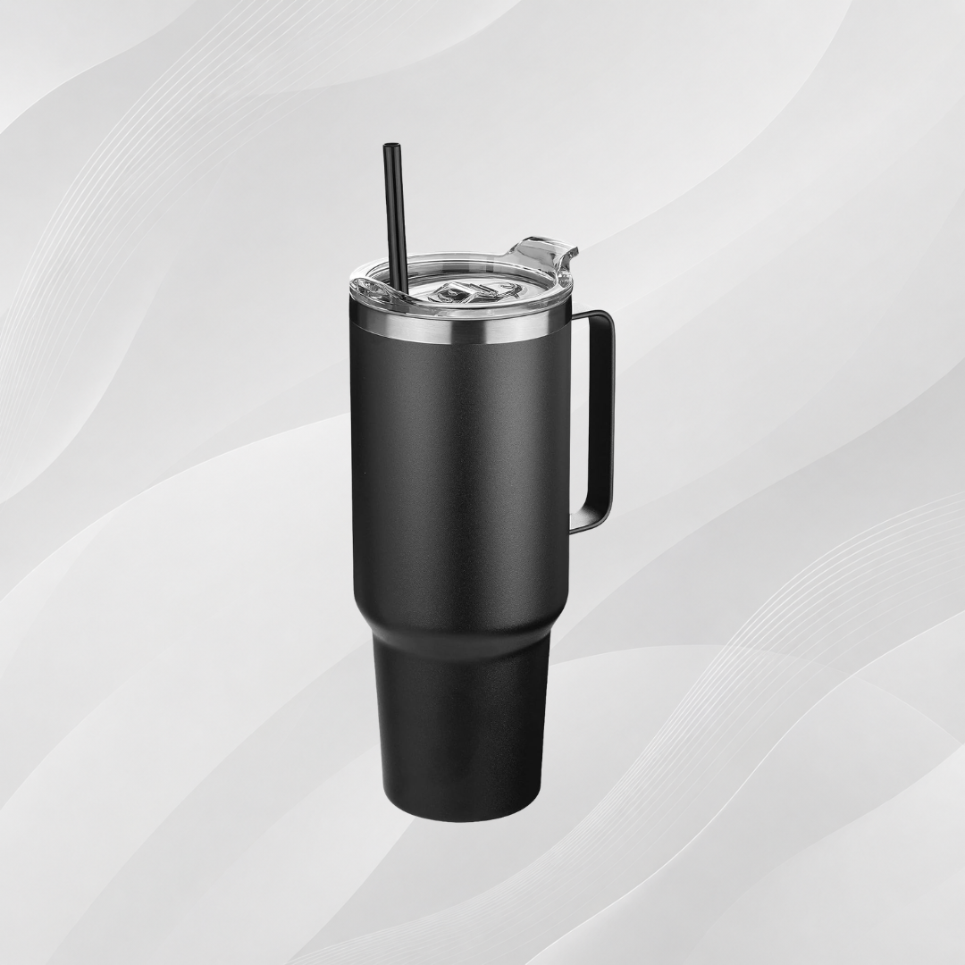 Engraved 30oz-40oz Stainless Steel Tumbler with Handle – Vacuum Insulated Travel Mug