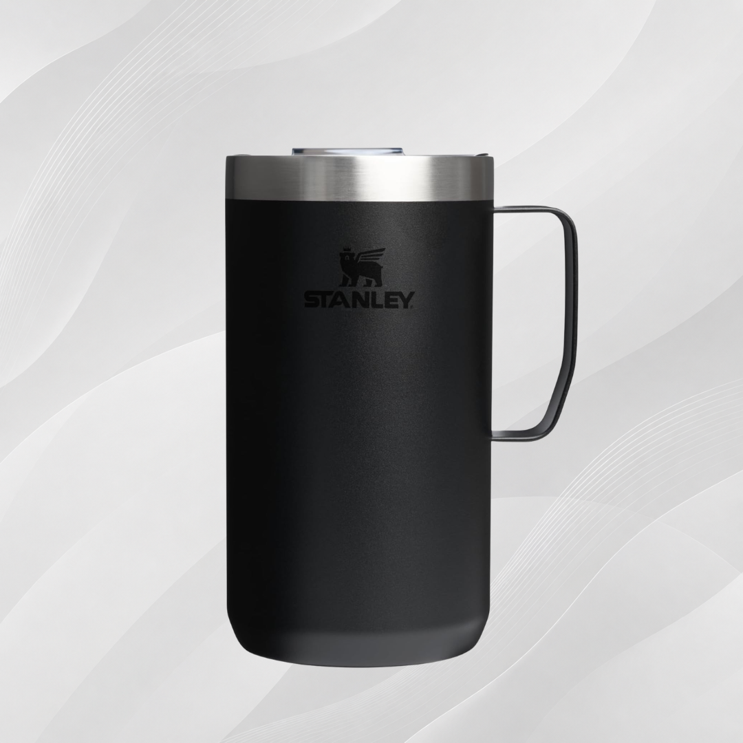 Engraved STANLEY Everyday Camp Mug – Insulated Stainless Steel Coffee Mug with Drink-Through Lid TT