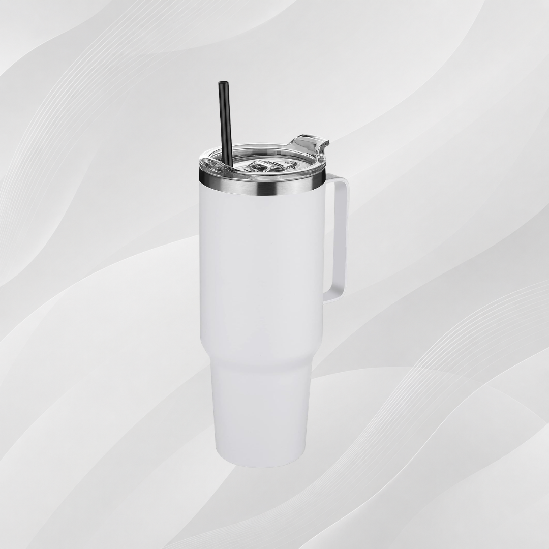 Engraved 30oz-40oz Stainless Steel Tumbler with Handle – Vacuum Insulated Travel Mug