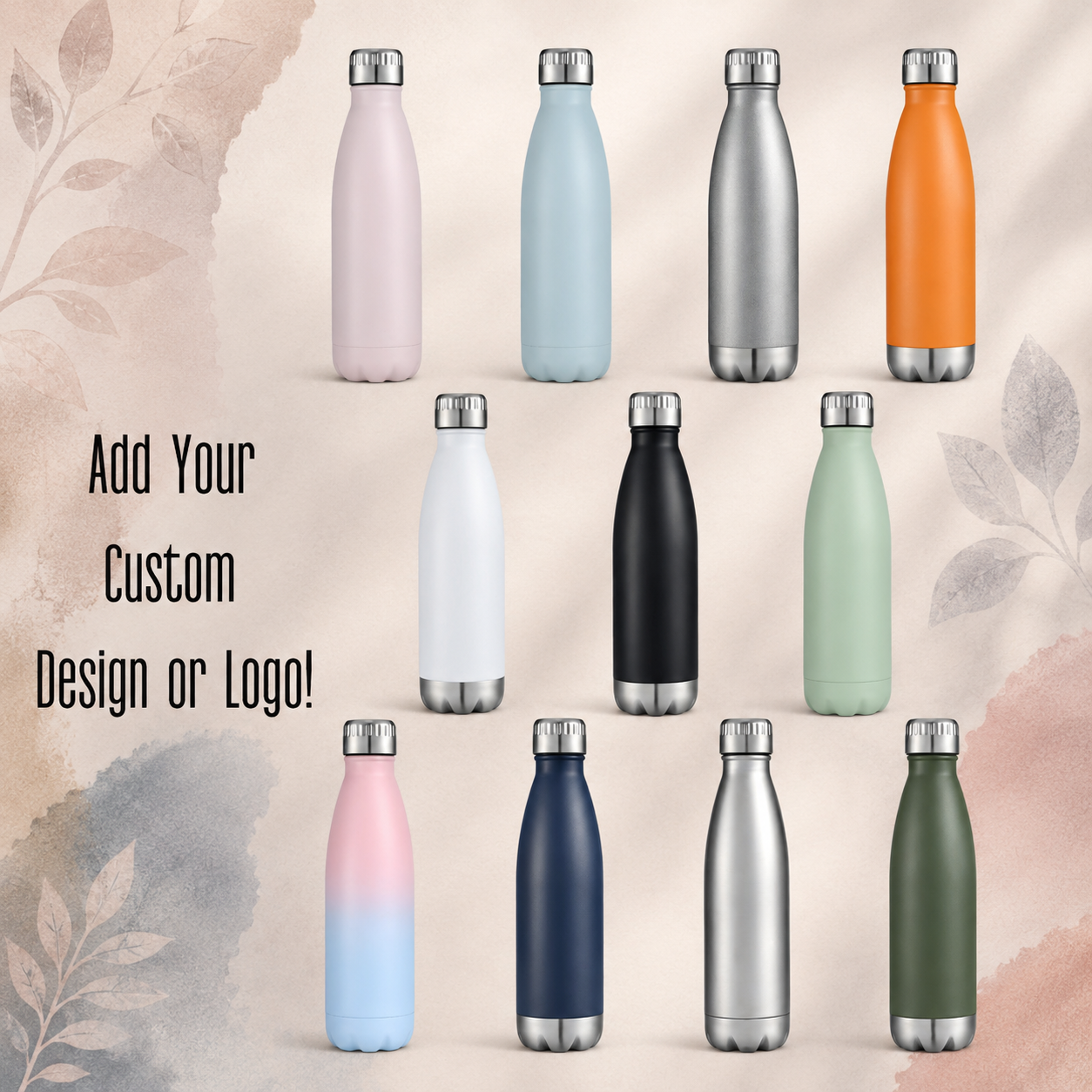 Engraved 17oz Stainless Steel Water Bottle – Vacuum Insulated Sports Bottle TT