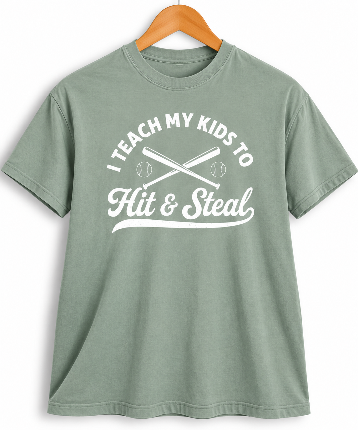 I Teach My Kids to Hit & Steal Baseball T-shirt Comfort Colors
