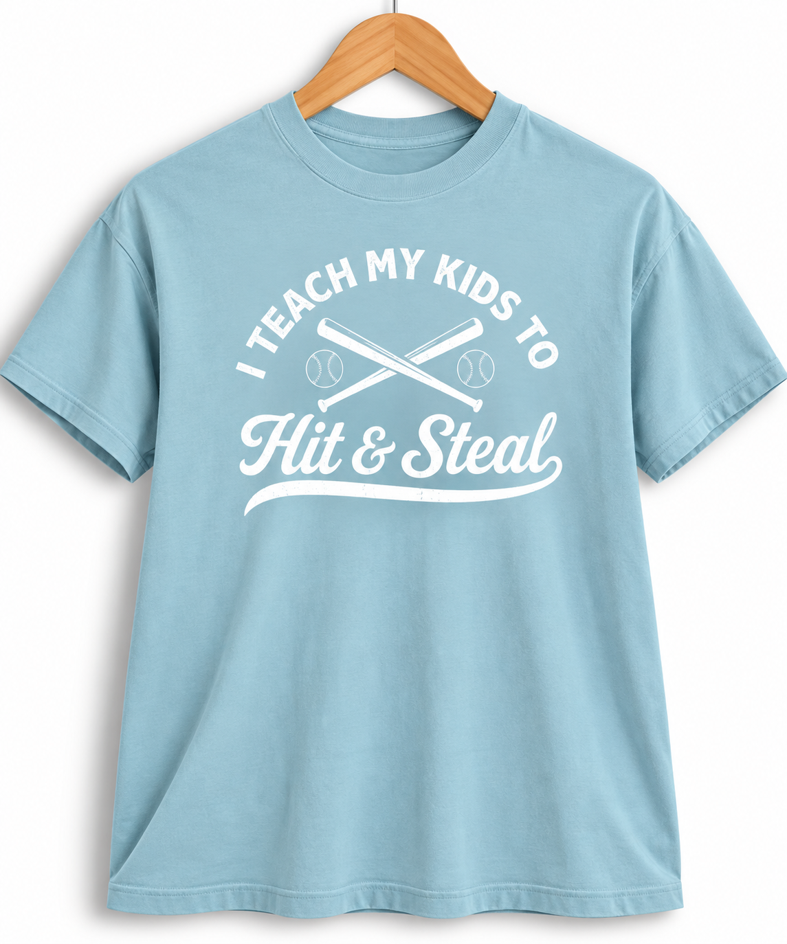 I Teach My Kids to Hit & Steal Baseball T-shirt Comfort Colors