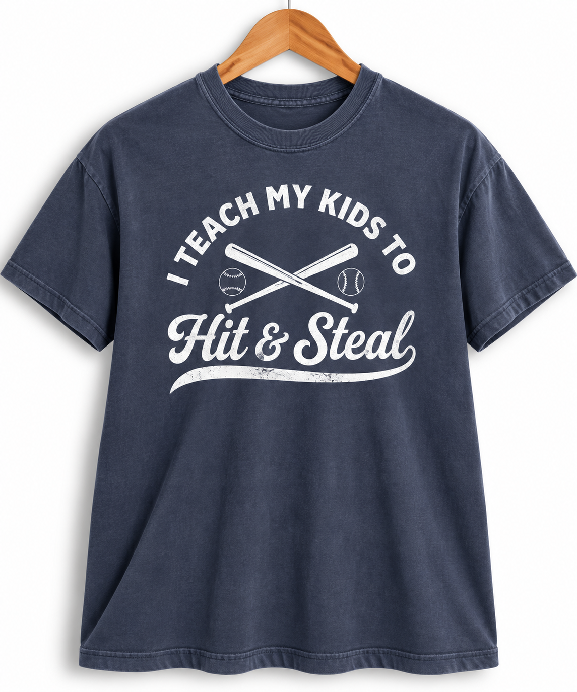 I Teach My Kids to Hit & Steal Baseball T-shirt Comfort Colors