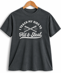 I Teach My Kids to Hit & Steal Baseball T-shirt Comfort Colors