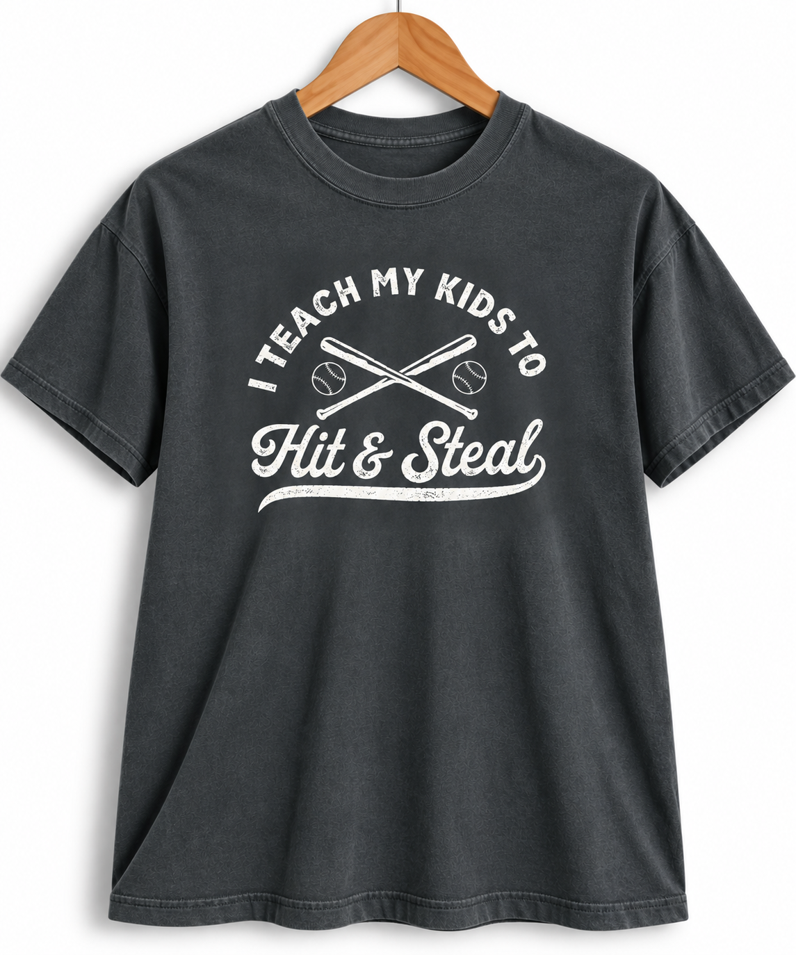 I Teach My Kids to Hit & Steal Baseball T-shirt Comfort Colors