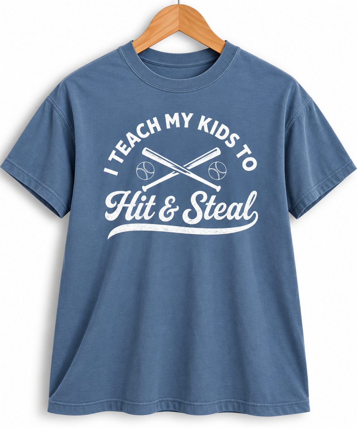 I Teach My Kids to Hit & Steal Baseball T-shirt Comfort Colors
