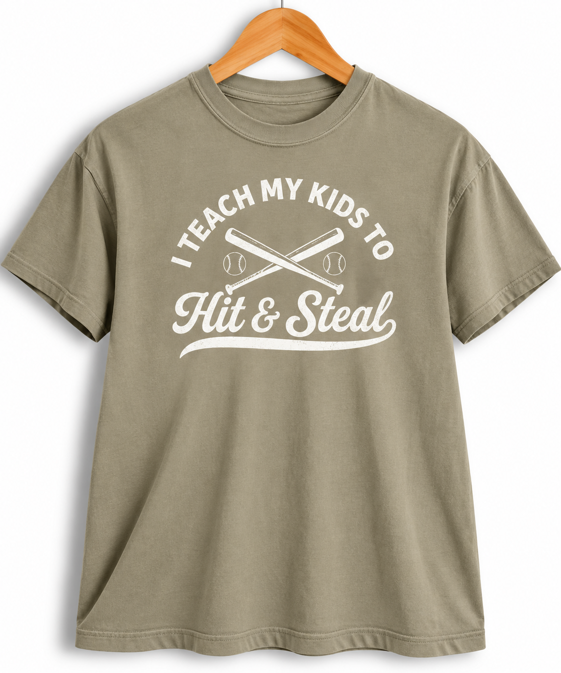 I Teach My Kids to Hit & Steal Baseball T-shirt Comfort Colors