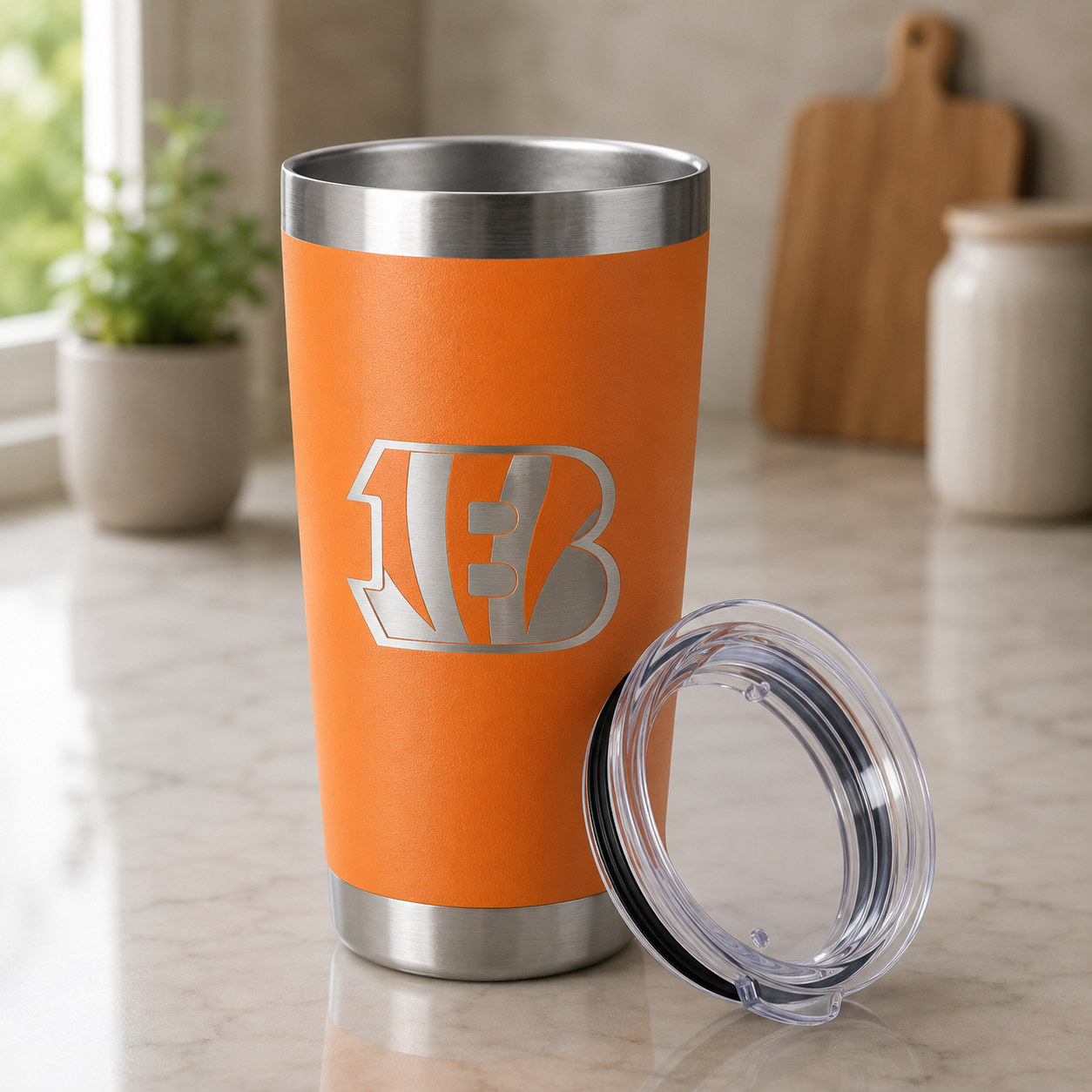 Engraved 20oz Stainless Steel Tumbler with Handle – Vacuum Insulated Travel Mug