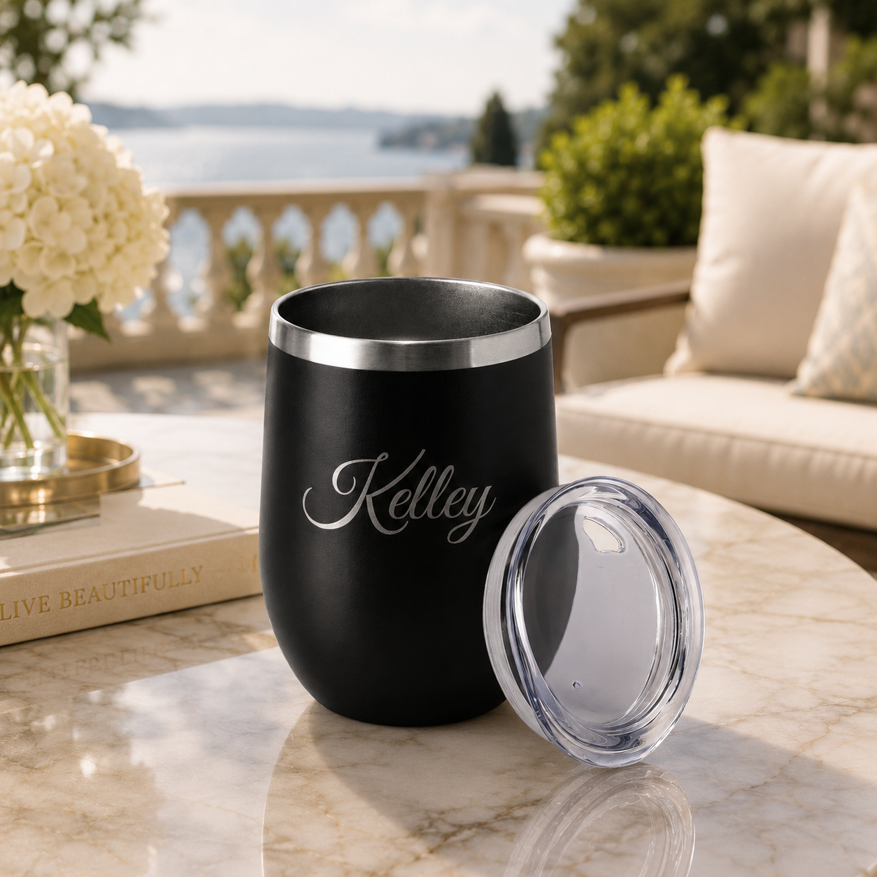 Engraved 10oz-12oz Insulated Tumbler with Lid & Straw – Stainless Steel Coffee or Wine Mug