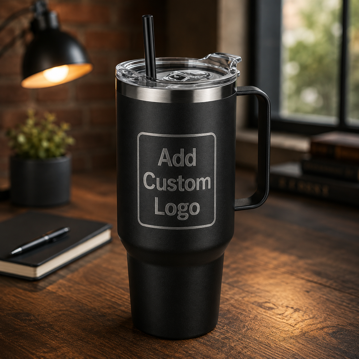 Engraved 30oz-40oz Stainless Steel Tumbler with Handle – Vacuum Insulated Travel Mug TT