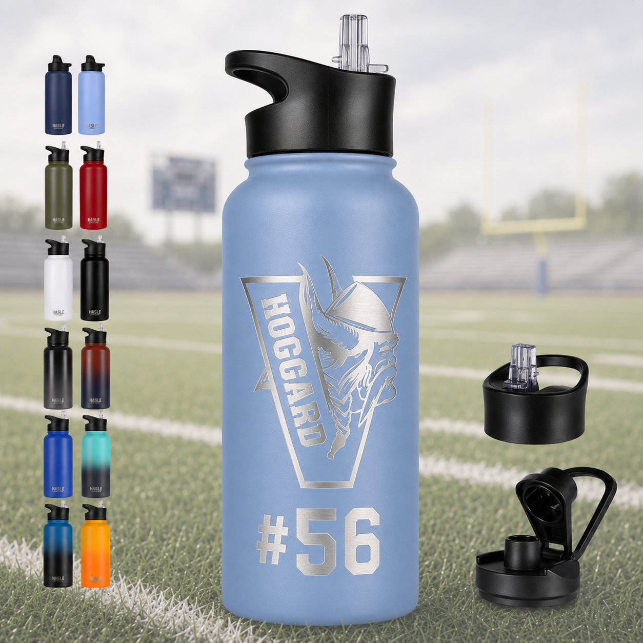 Engraved Insulated Water Bottle | 22oz-64oz Stainless Steel with Straw & Spout Lid TT